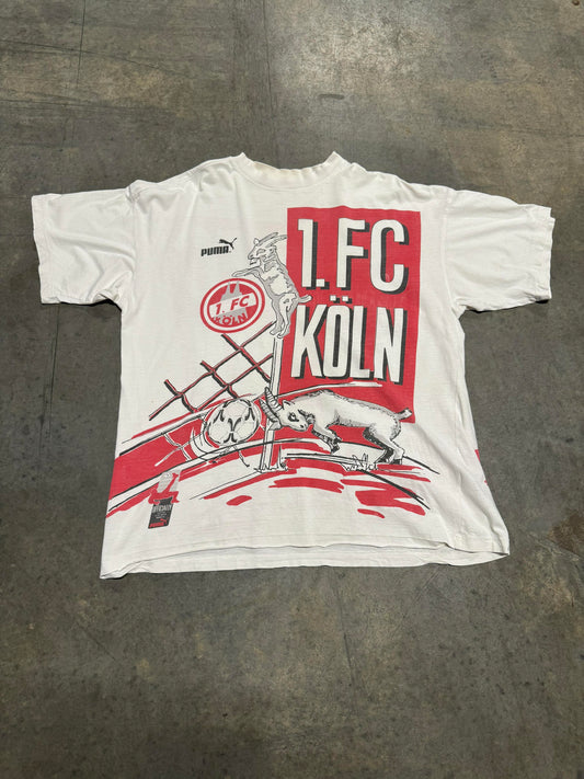 Vintage 90s Puma 'FC Koln' T-Shirt - L