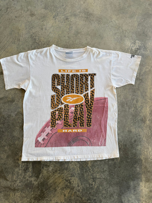 Reebok 'Life is short, Play hard' T-Shirt L