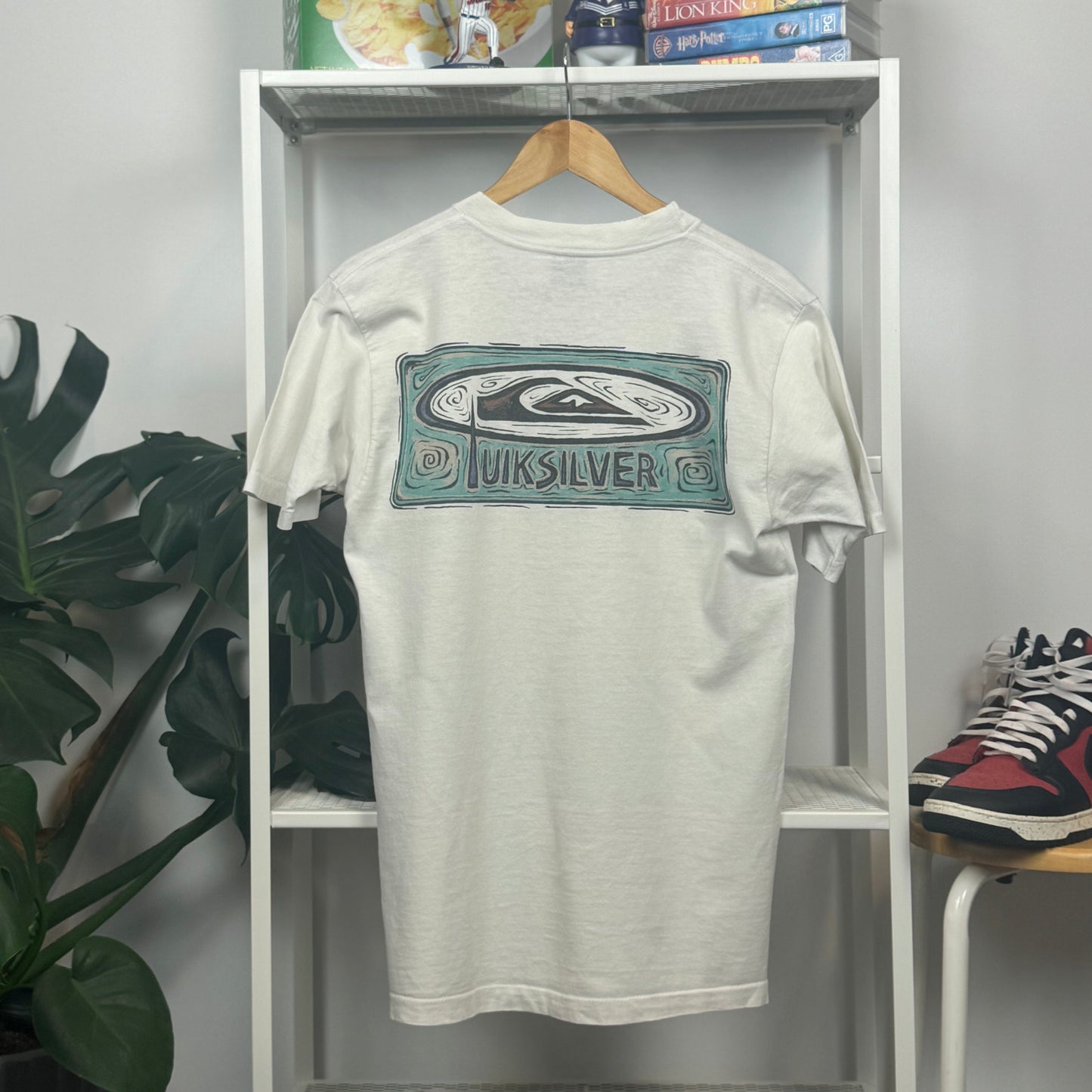 Quicksilver White 90s Surf T-Shirt S